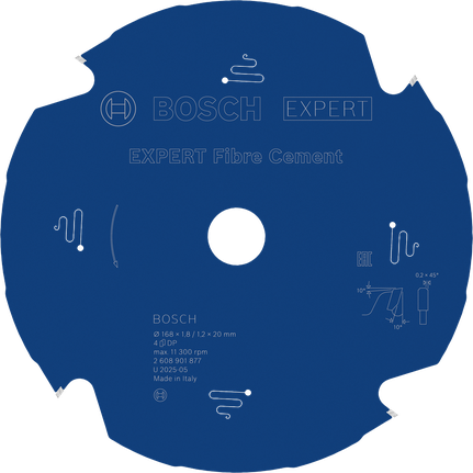 BoschEXPERT 纤维水泥圆锯片，直径 168 毫米。
